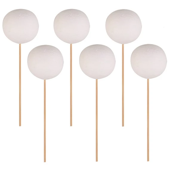Díszíthető cellulózpép gömbök pálcán 5cm/12db