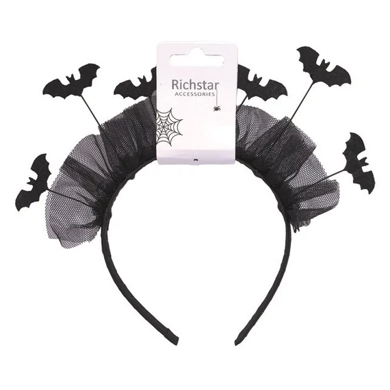 Fekete denevéres fejpánt 10x24cm