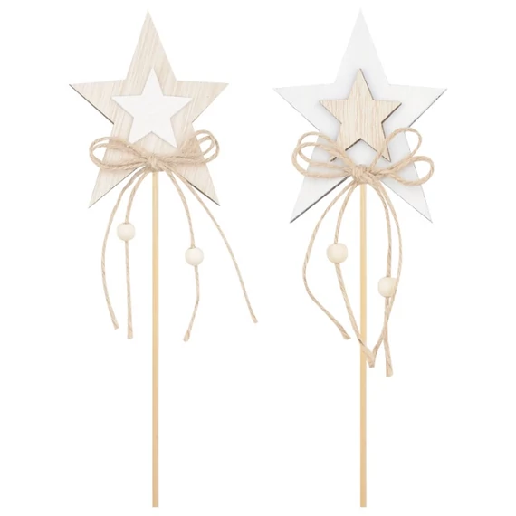 Fa csillag pálcán 7x8x0,5cm + pálca