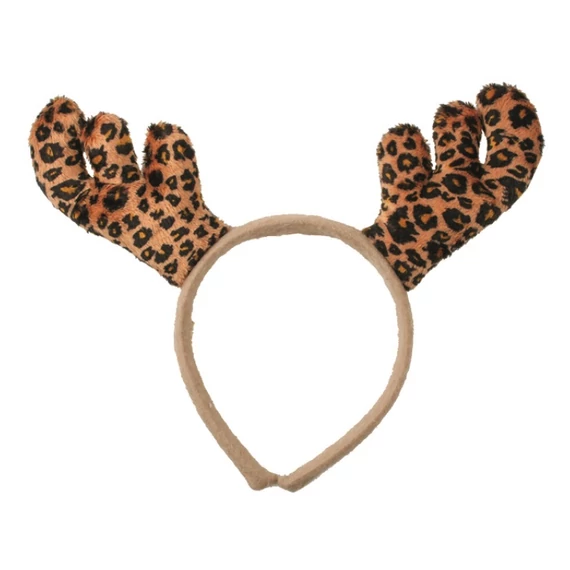 Fejpánt rénszarvas aganccsal leopárd mintával 11 cm