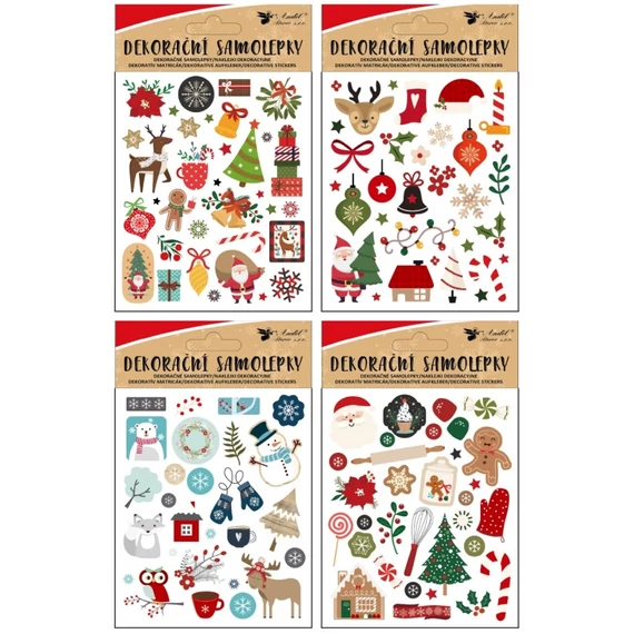 Karácsonyi témájú matricák 8x14,5cm