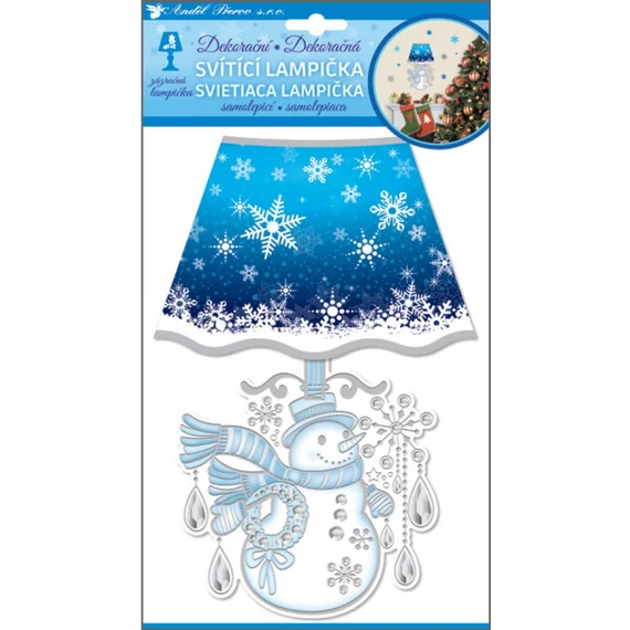 Öntapadós LED lámpa - hóember 27cm