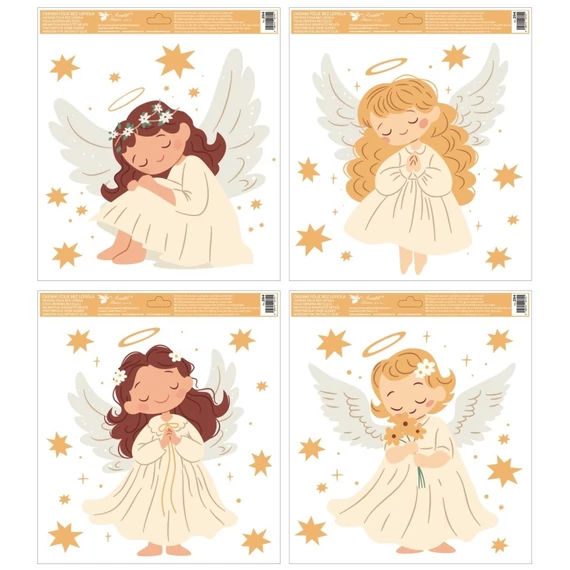 Ragasztómentes ablakmatrica 30x33,5cm - Angyalok
