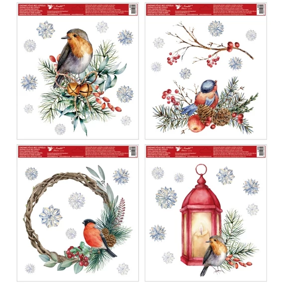 Ragasztómentes ablakmatrica 30x33,5cm  - Madarak