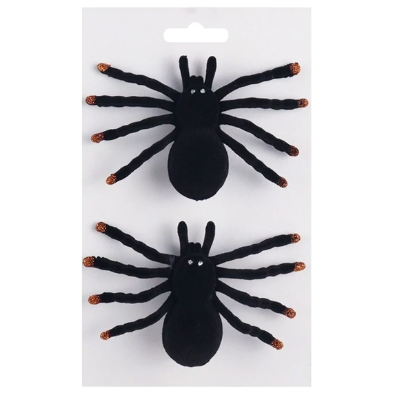 Fekete pók csipeszen 1x2x8cm, 2db