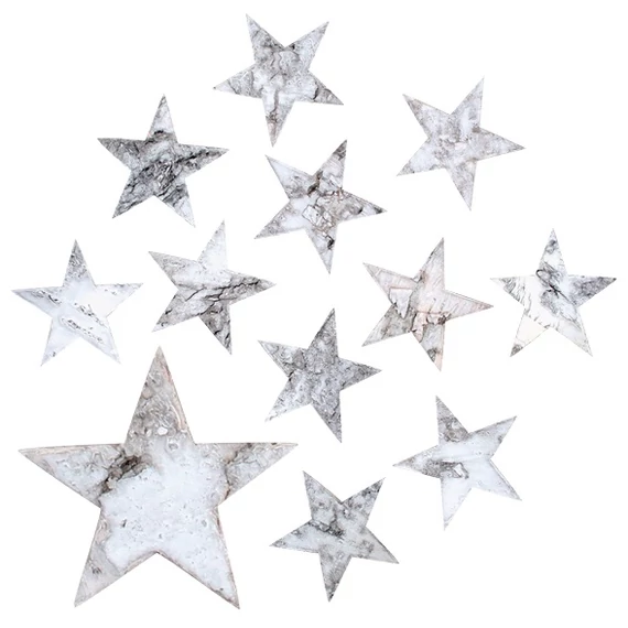 Csillagok nyírfakéregből 5,5cm, 12db