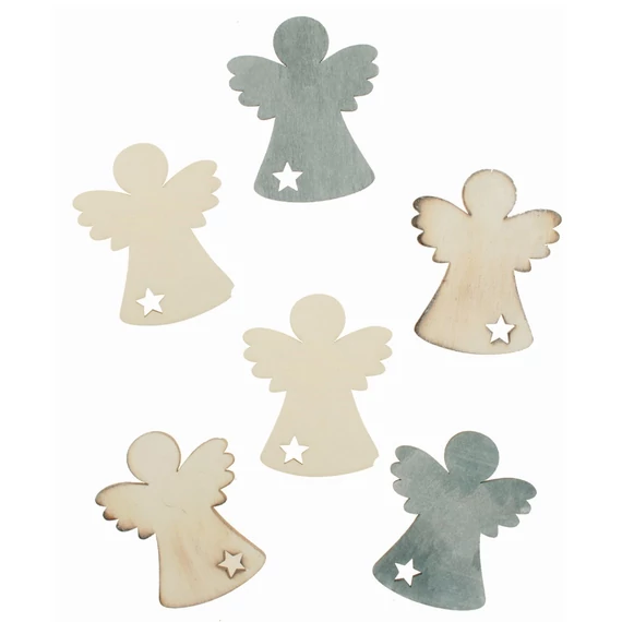 Fa angyalkák 6cm, 6db