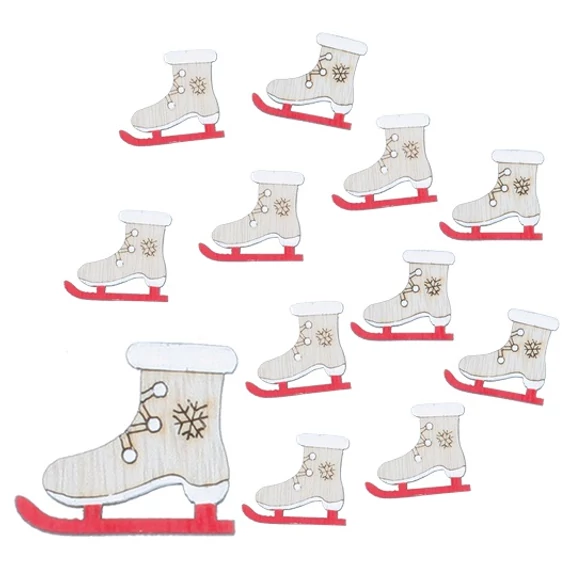 Fa korcsolyák ragasztókoronggal 3,5cm, 12db