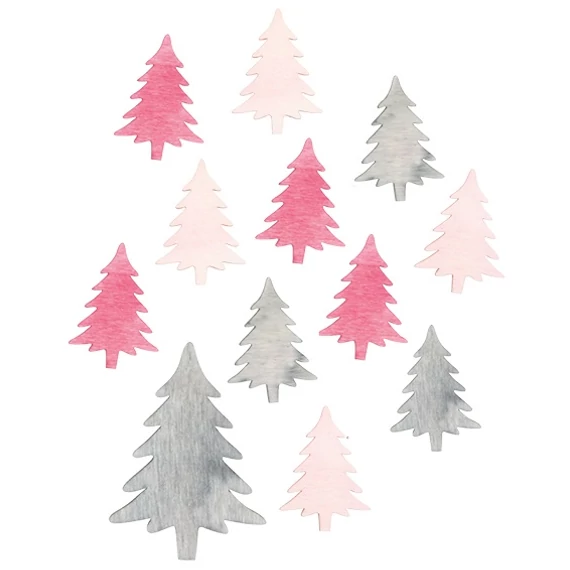 Fa színes fenyőfák 4cm/12db