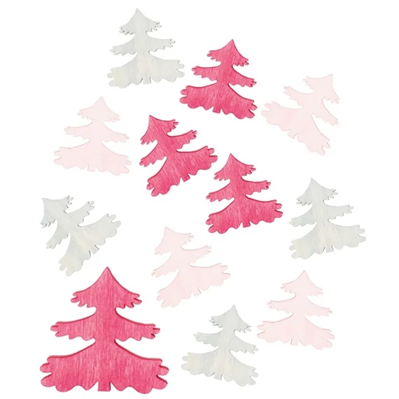 Fa színes fenyőfák 4cm/12db