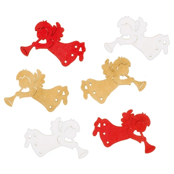 Fa angyalkák trombitával 6cm/6db