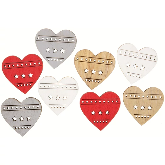 Fa szívecskék 3,5cm/8db