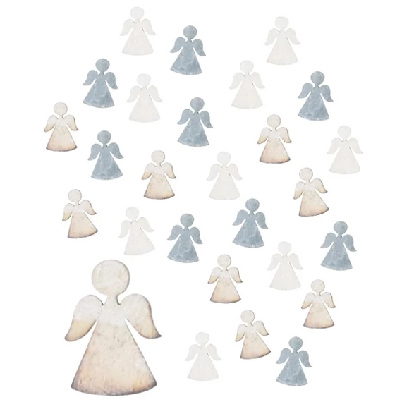 Szürke, fa angyalkák 2cm/24db