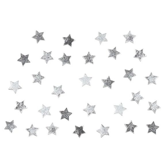 Ezüst fa csillagok 1cm/36db