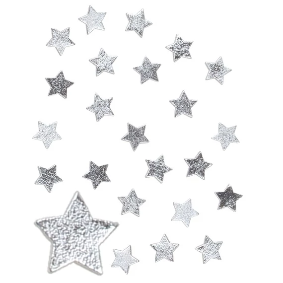 Ezüst fa csillagok 2,5cm/24db