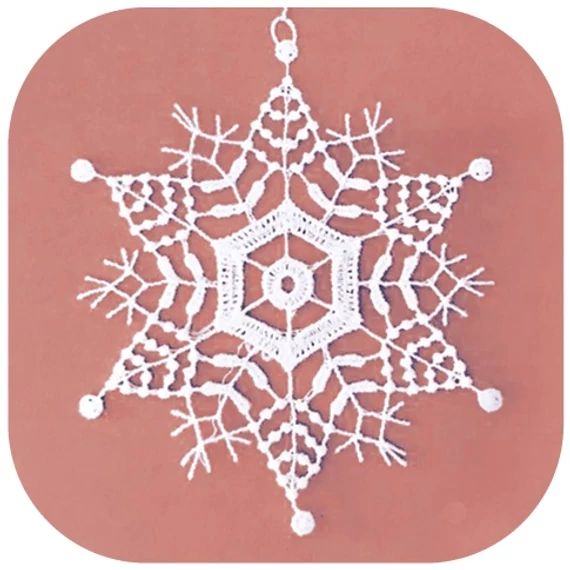 Felakasztható horgolt hópehely 8cm