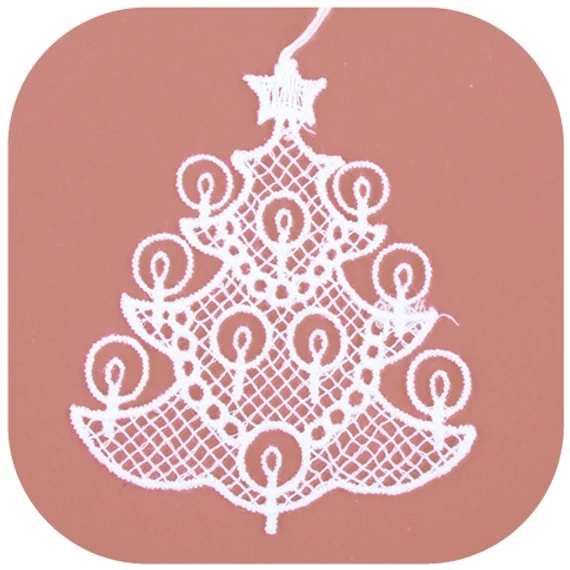 Felakasztható horgolt karácsonyfa 8cm