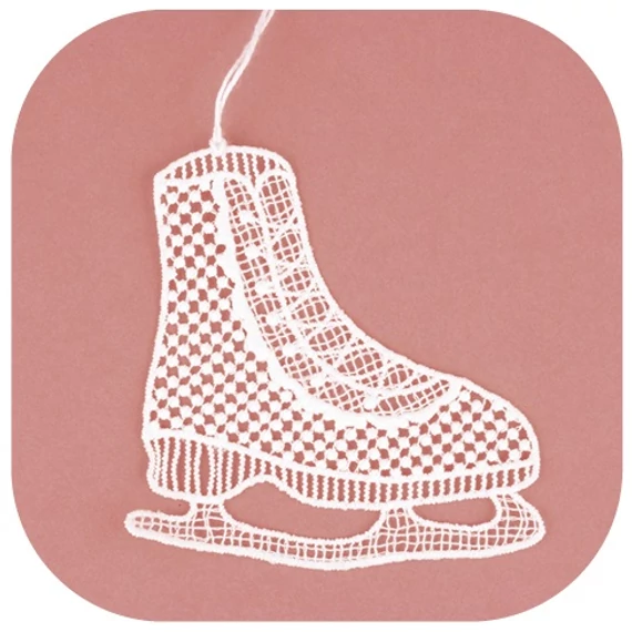 Felakasztható horgolt korcsolya 10cm