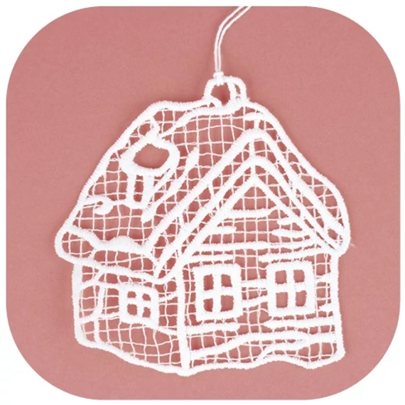 Felakasztható horgolt házikó 10cm
