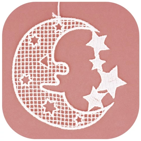 Felakasztható horgolt hold 10cm