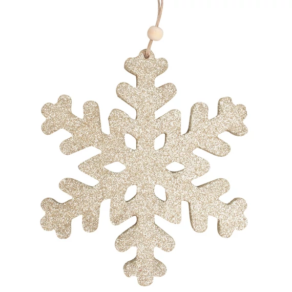 Felakasztható csillámos fa hópehely 15cm