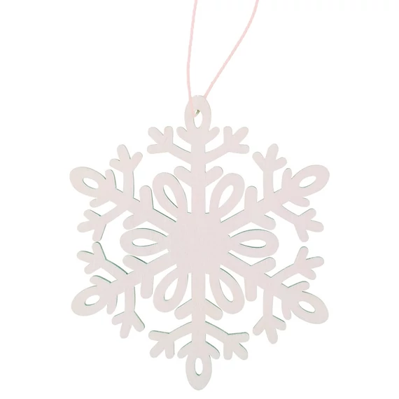 Felakasztható fa hópehely 10cm fehér