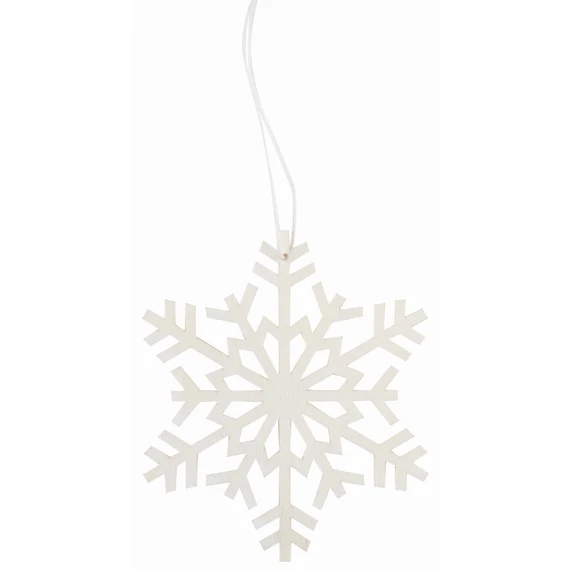 Felakasztható fa hópehely 10cm fehér