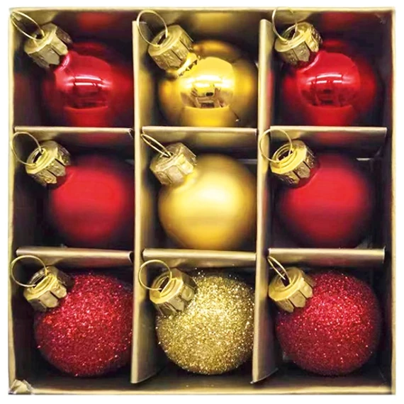 Felakasztható üveggyöngyök 3cm, 9db