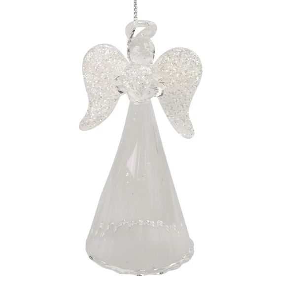 Felakasztható üveg angyal 9cm