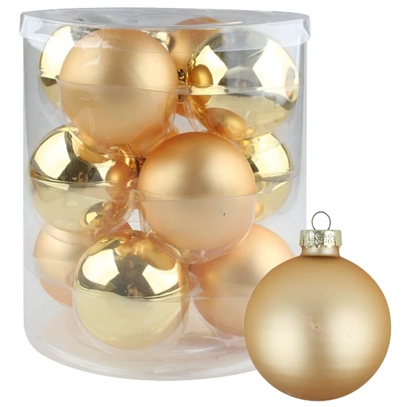 Felakasztható arany üveggömb 5,7cm, 12db