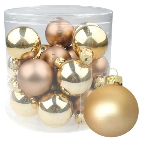 Felakasztható arany üveggömb 4cm, 18db