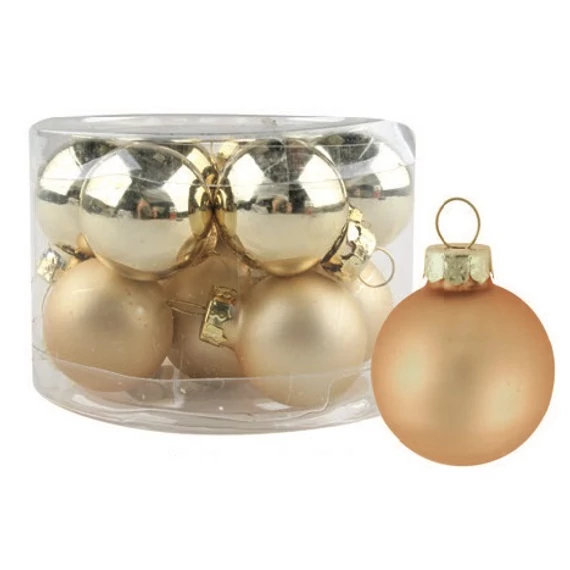 Arany üveggömbök 2,5cm, 12db