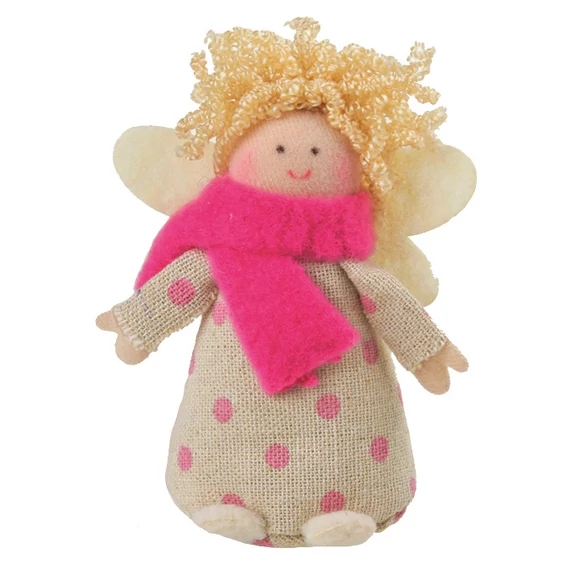 Bézs ruhás angyal  10 cm