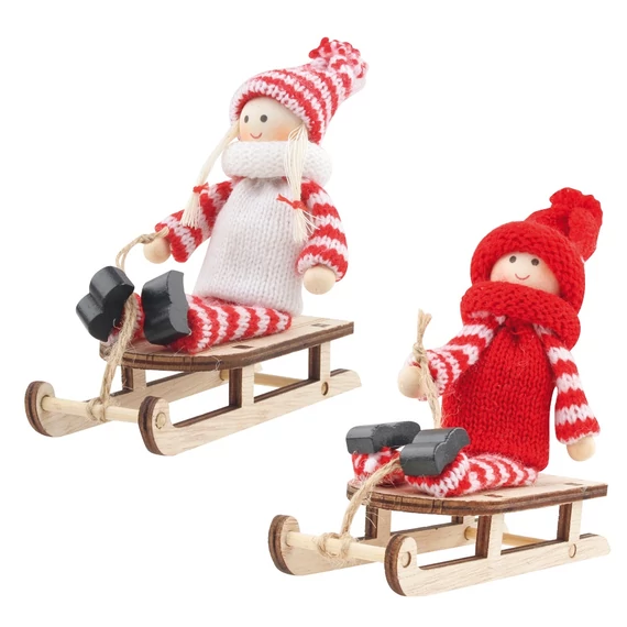 Szánkózó gyerekek  14 cm
