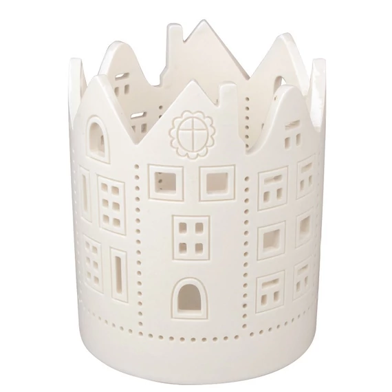 Porcelán mécsestartó házak, 10,5x13,5 cm