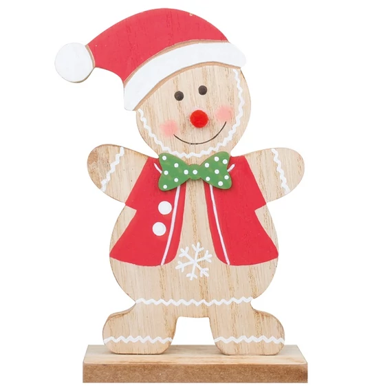Fa mézeskalács figura állványon 16,5 cm