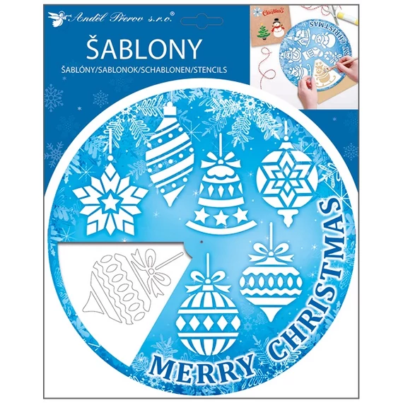 Műanyag forgó sablon  25,5x31 cm  - Karácsonyi díszek motívumokkal