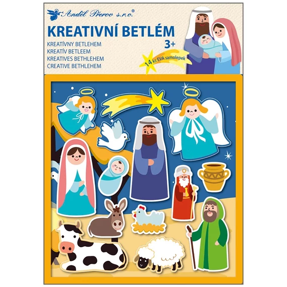 Betlehemi kép 21 x 26 cm  - Nyomtatott kép habszivacs matricákkal