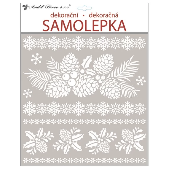Matrica  31 x 38 cm  - Csillámos fenyőtobozok