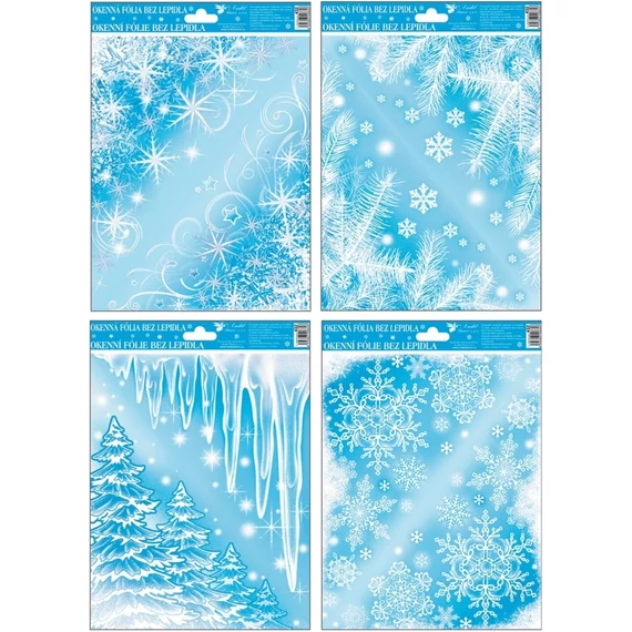 Ablakmatrica 20 x 30 cm - Csillámos téli grafikák