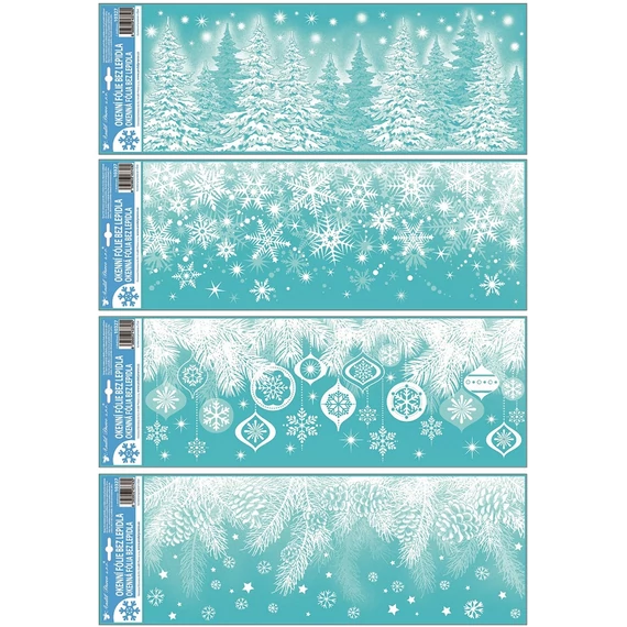 Ablakmatrica 60 x 21 cm - Csillámos téli grafikák