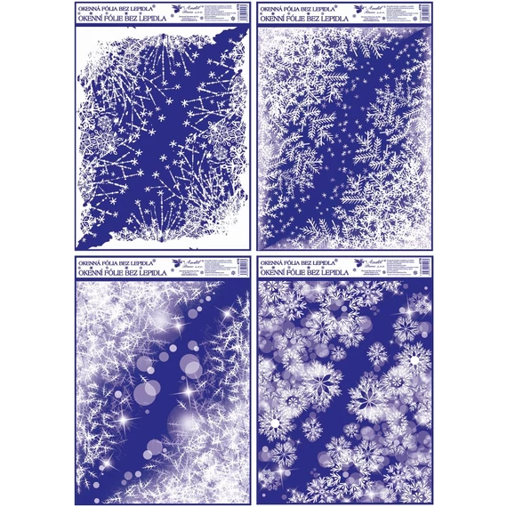 Ragasztómentes ablakmatrica  38x30 - Csillámos téli minták