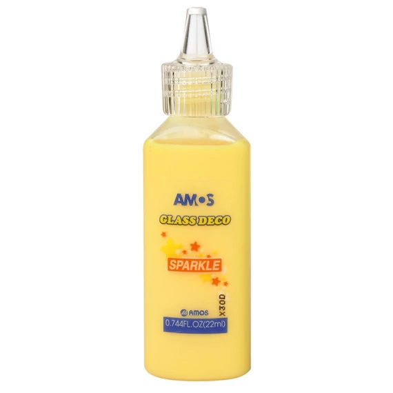 Csillámos üvegfestés 22 ml - sárga
