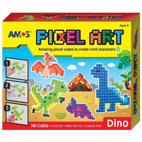 Gyöngykészlet vasalás nélkül PIXCEL Dino 24 x 20 cm