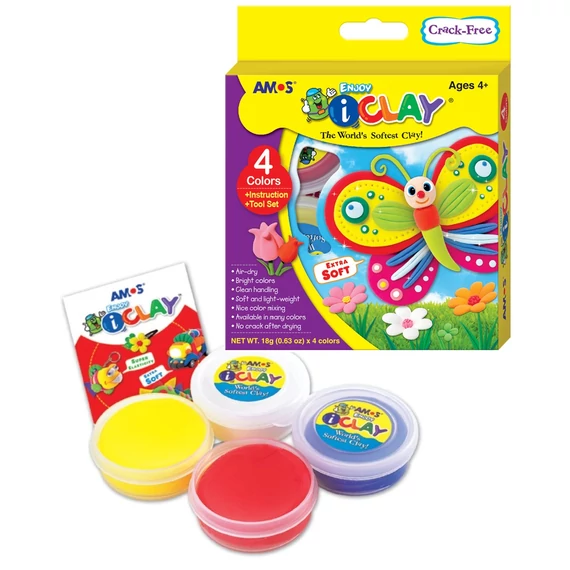 I-Clay modellező gyurma 4 szín 18 g-os poharakban