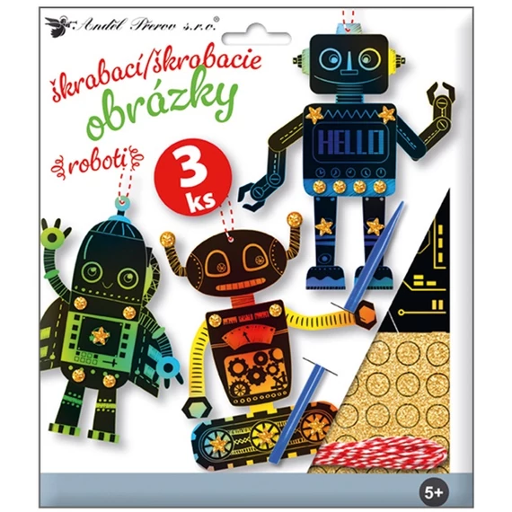 Lekaparható képkészlet kiegészítőkkel 19 x 22 cm - Robotok