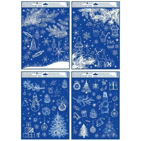 Ablakmatrica  30 x 42 cm -  Karácsonyi csillámos grafika