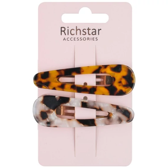 Hajcsatok márvány effektussal 7 cm, 2 db