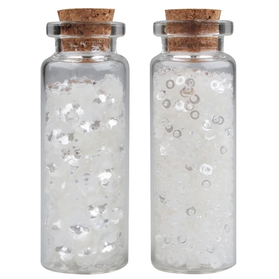 Fehér flitterek üvegecskékben  2 x 6 g