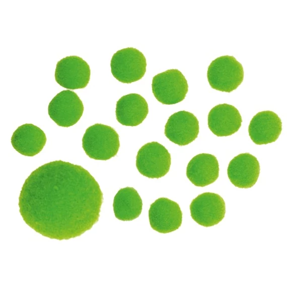 Pompon 2,5 cm  18 db - zöld